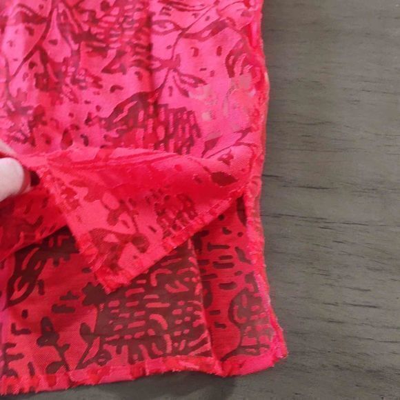 Alfred Dunner Petites Sheer Persimmon Lace Button Up Sz 18P - Picture 8 of 14